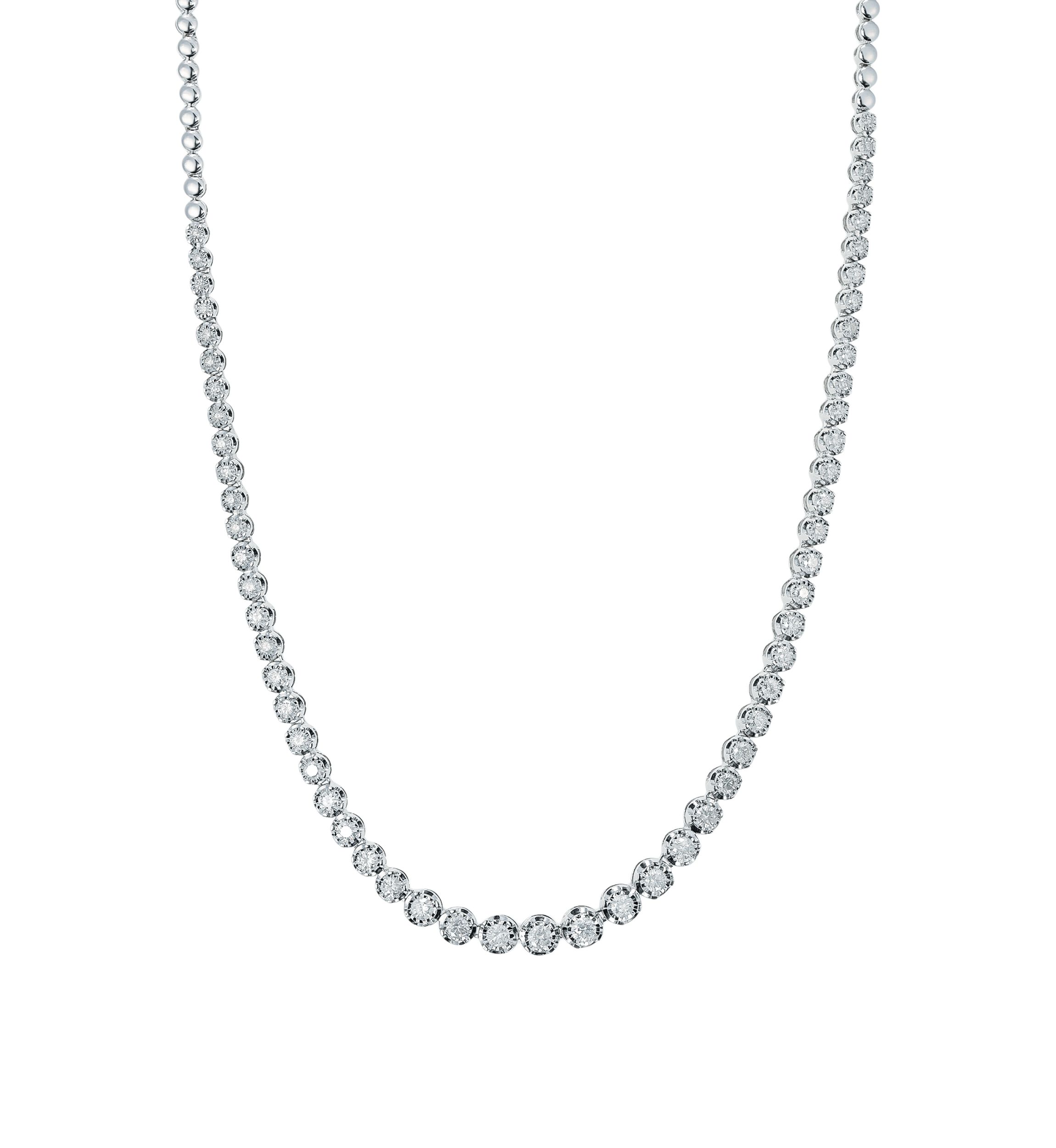 2 ct. t.w. Diamond Tennis Necklace in Sterling Silver