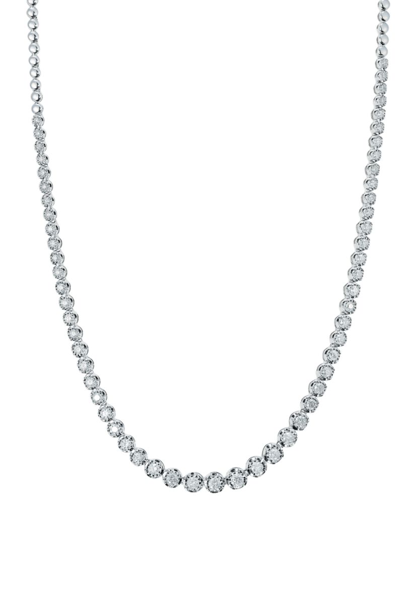 2 ct. t.w. Diamond Tennis Necklace in Sterling Silver
