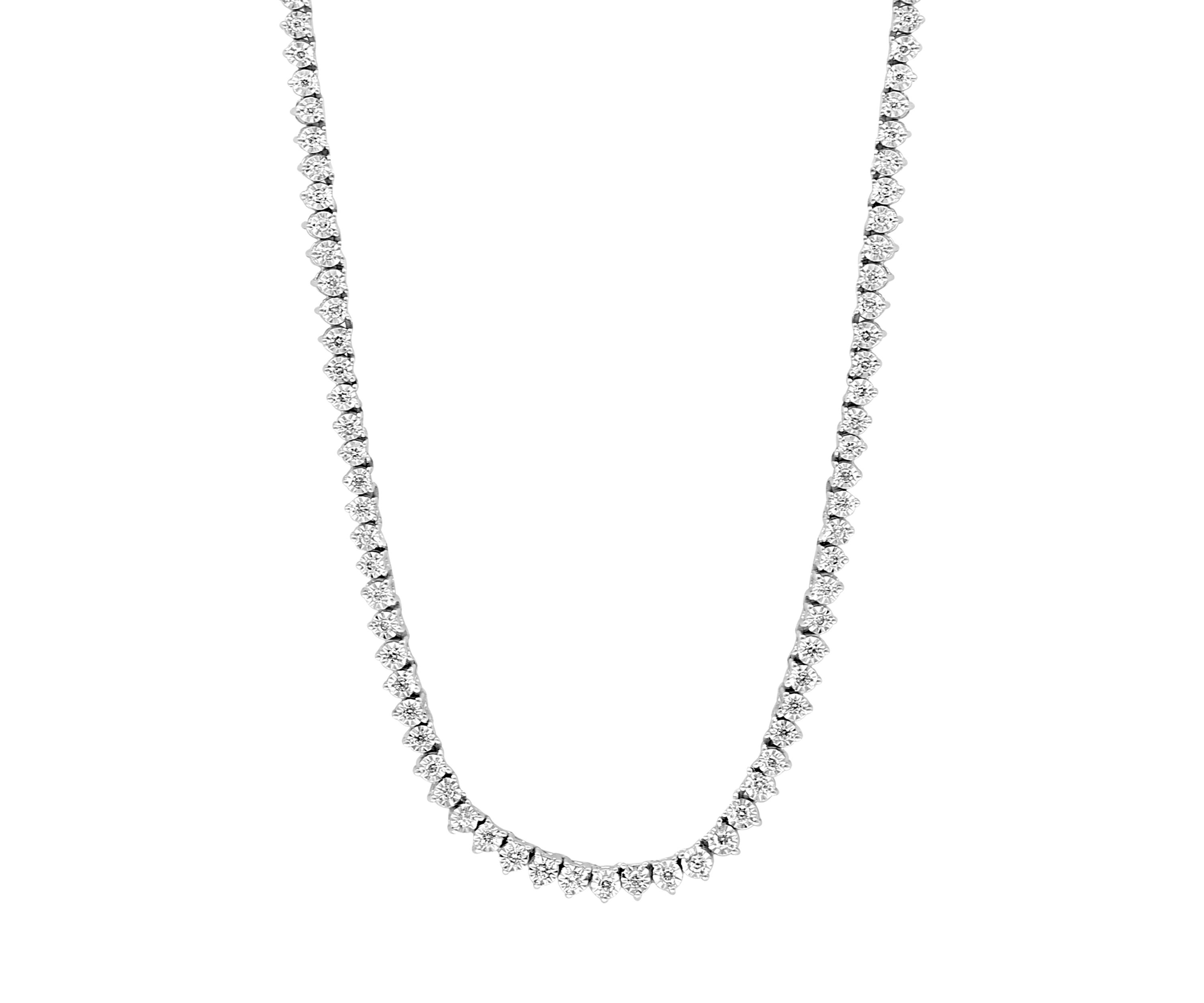 1 ct. t.w. Miracle Set Diamond Tennis Necklace in 14K White Gold