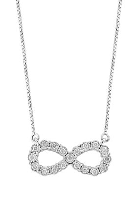 Effy 1/4 Ct. T.w. Diamond Miracle Set Infinity Necklace In Sterling Silver