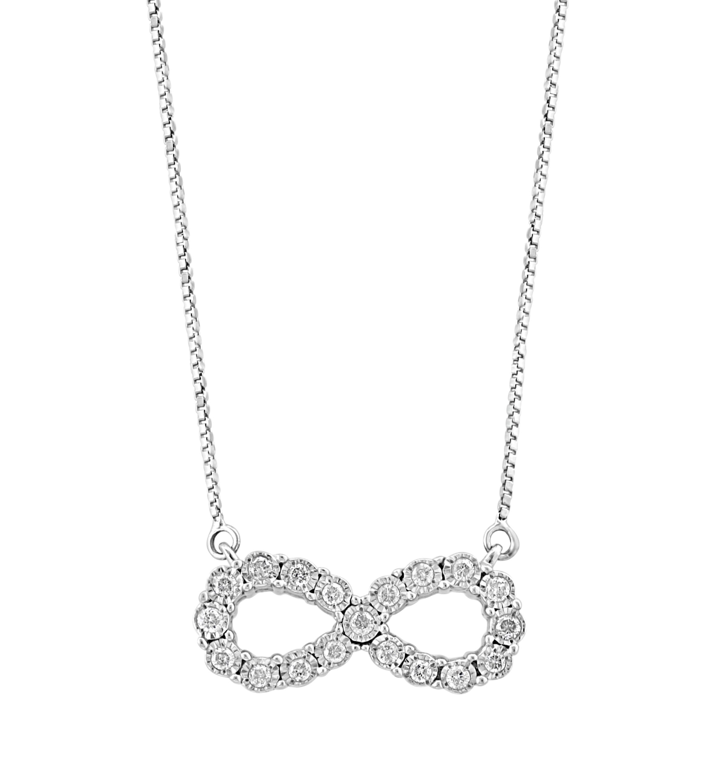 1/4 ct. t.w. Diamond Miracle Set Infinity Necklace in Sterling Silver