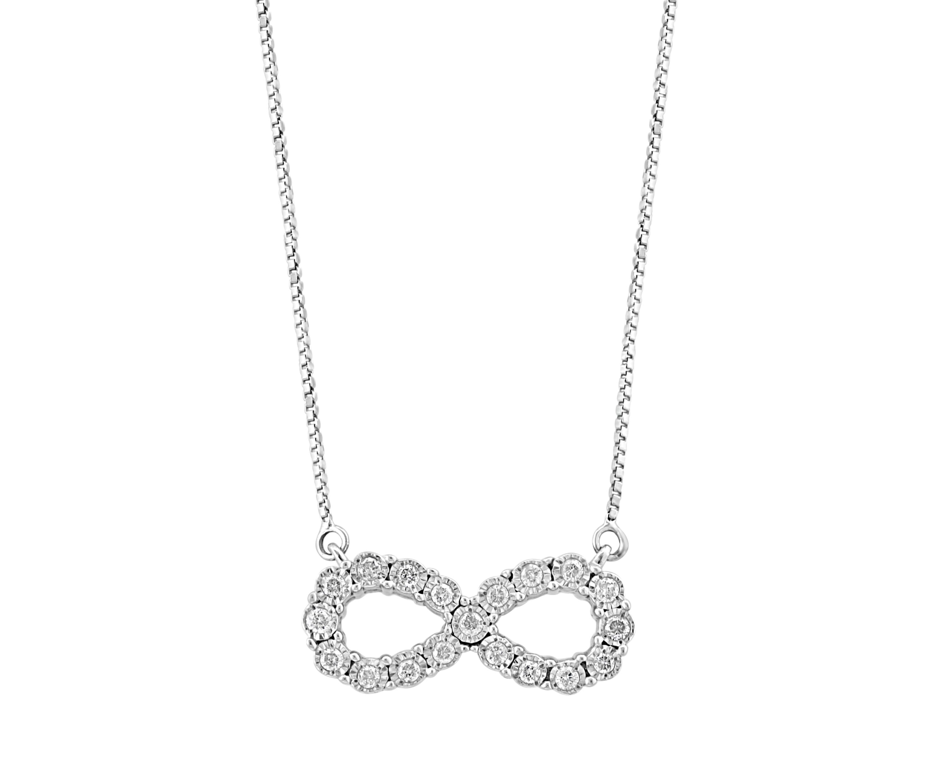 1/4 ct. t.w. Diamond Miracle Set Infinity Necklace in Sterling Silver