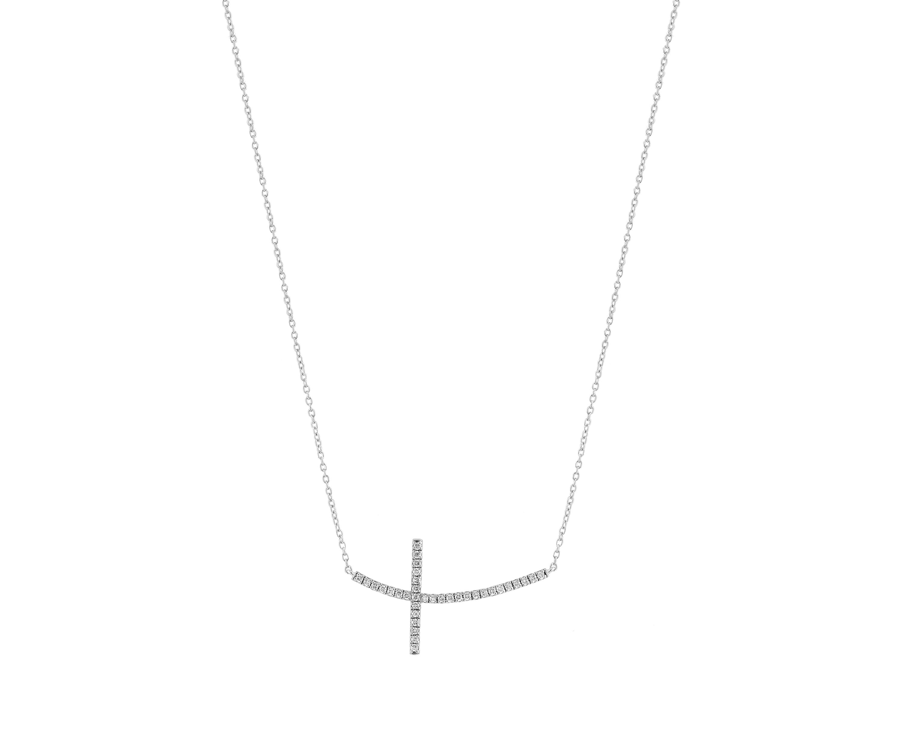 1/4 ct. t.w. Diamond Cross  Necklace in Sterling Silver
