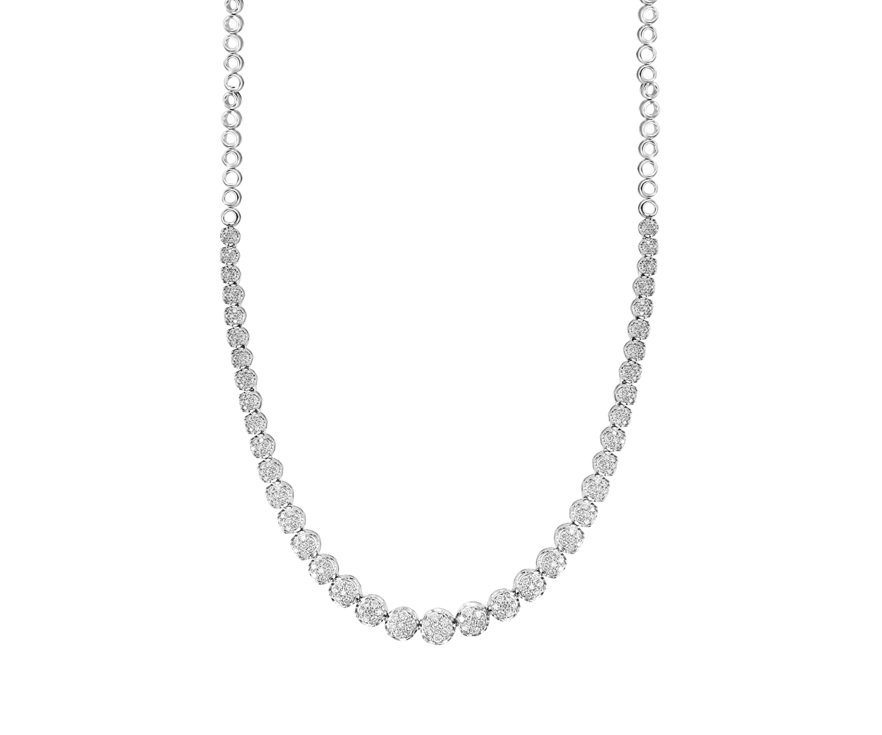 3.87 ct. t.w. Diamond Tennis Necklace in Sterling Silver