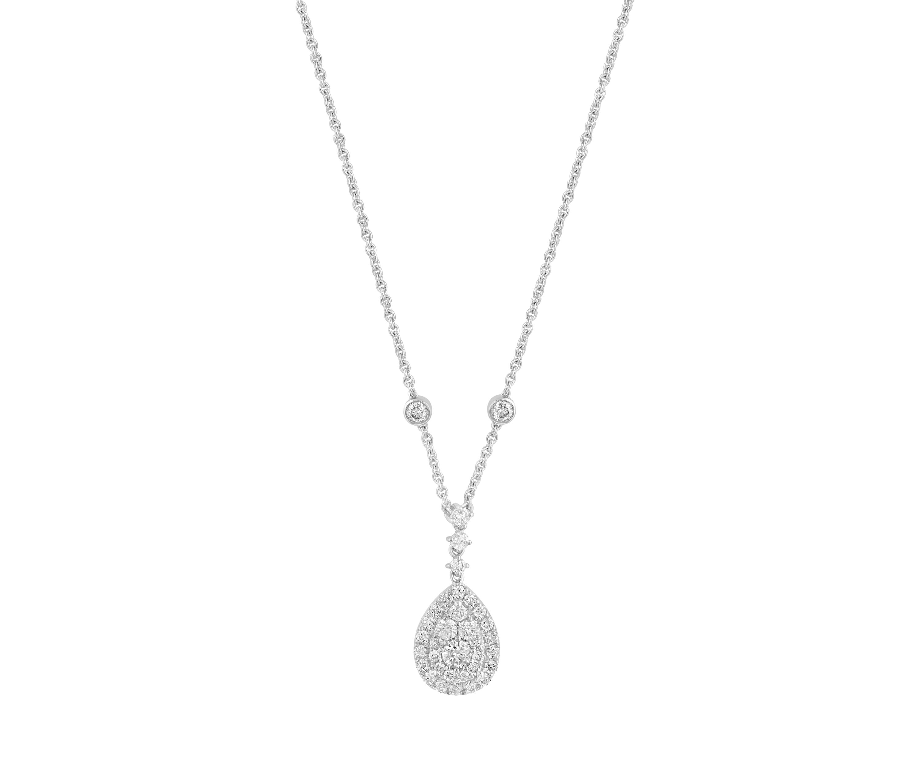 14K White Gold Diamond Necklace