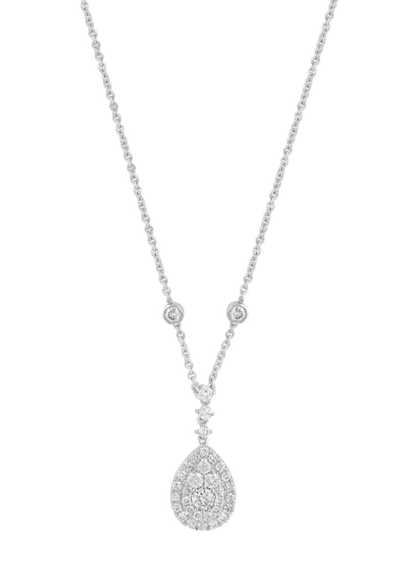 14K White Gold Diamond Necklace