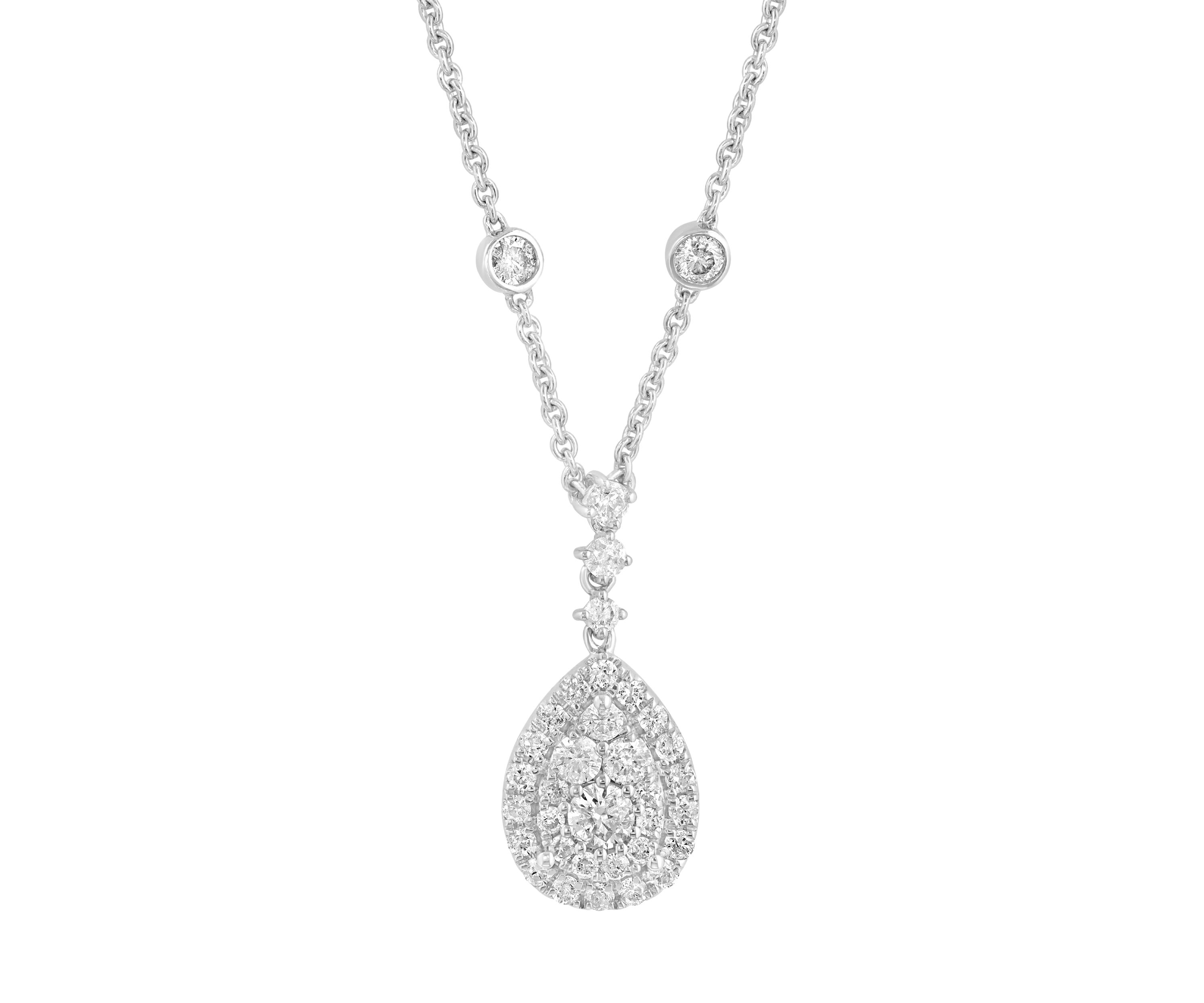14K White Gold Diamond Necklace