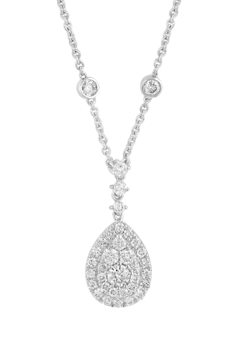 14K White Gold Diamond Necklace