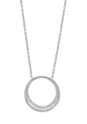 Effy 5/8 Ct. T.w. Diamond Round Pendant Necklace In 14K White Gold