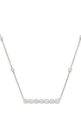 Effy 3/8 Ct. T.w. Diamond Bar Pendant Necklace In 14K White Gold