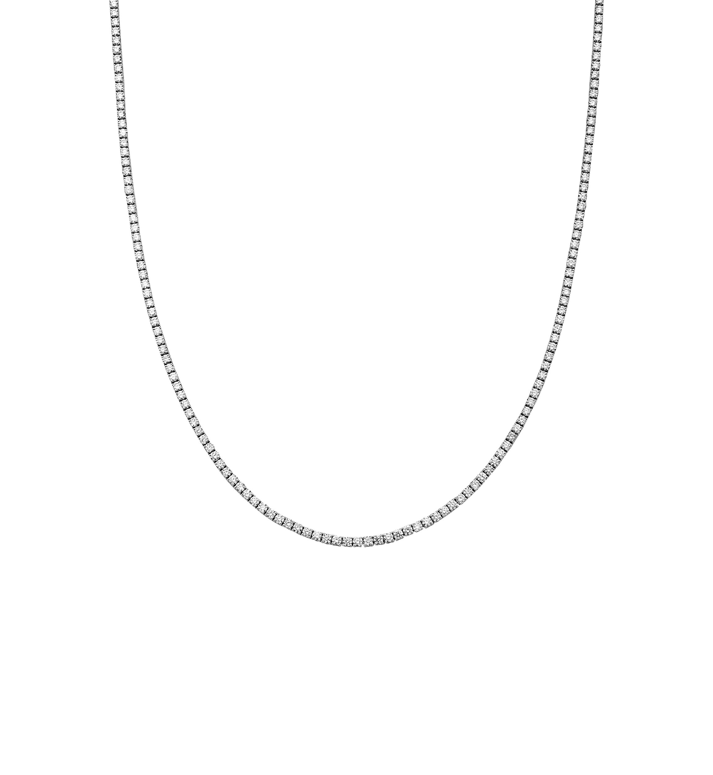 9.94 ct. t.w. Diamond Tennis Necklace in 14K White Gold