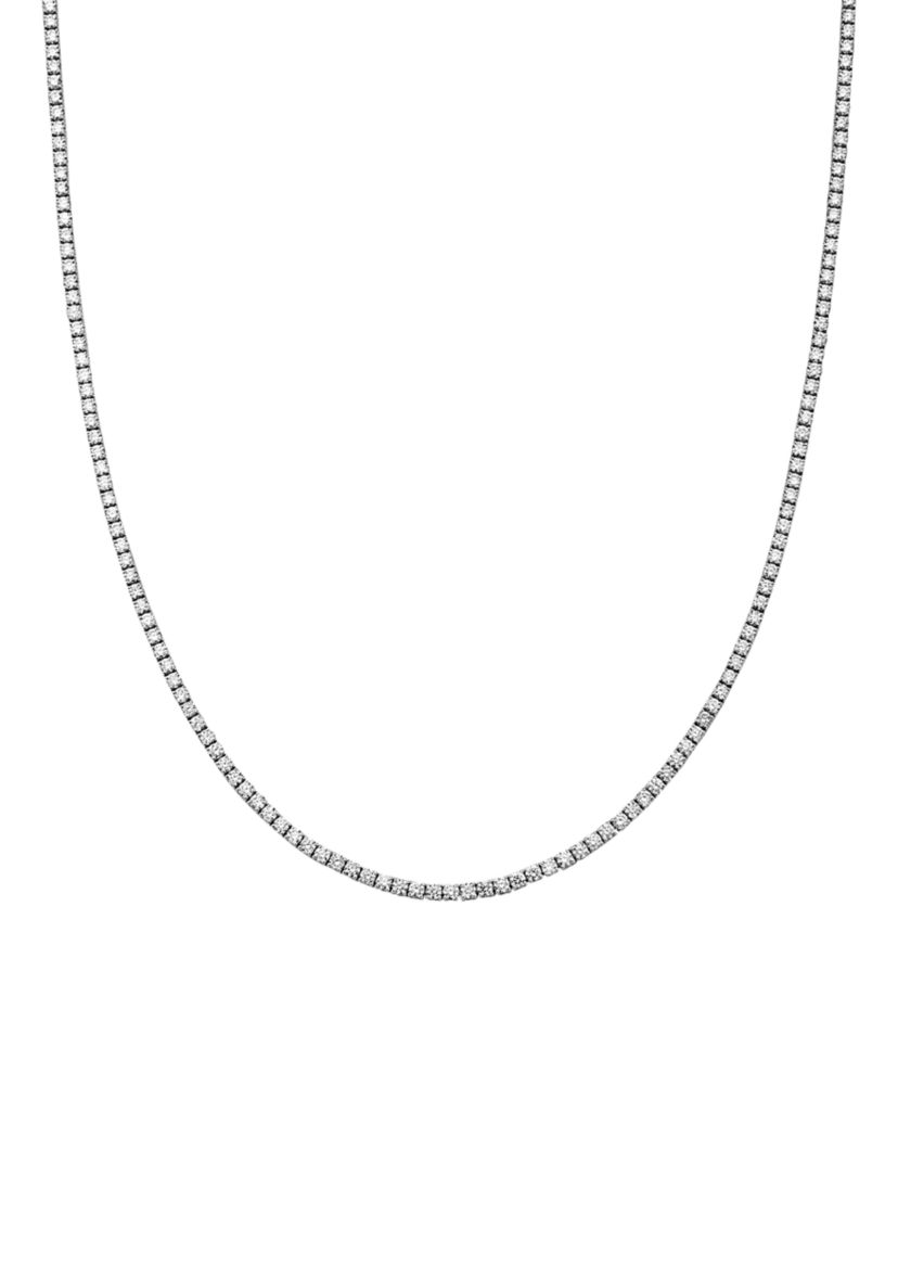 9.94 ct. t.w. Diamond Tennis Necklace in 14K White Gold