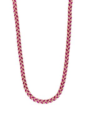 Effy 14K Rose Gold Diamond Ruby Necklace