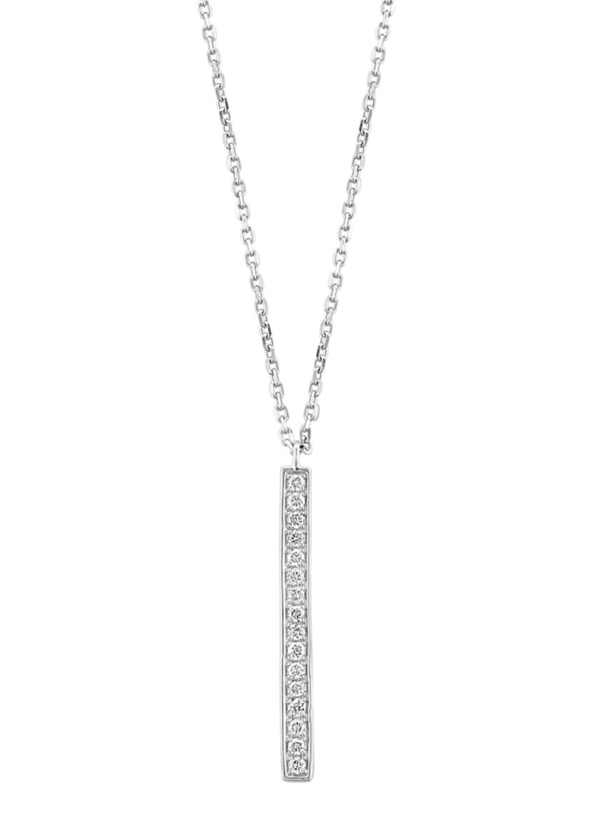 1/5 ct. t.w. Diamond Stick Pendant Necklace in 14K White Gold