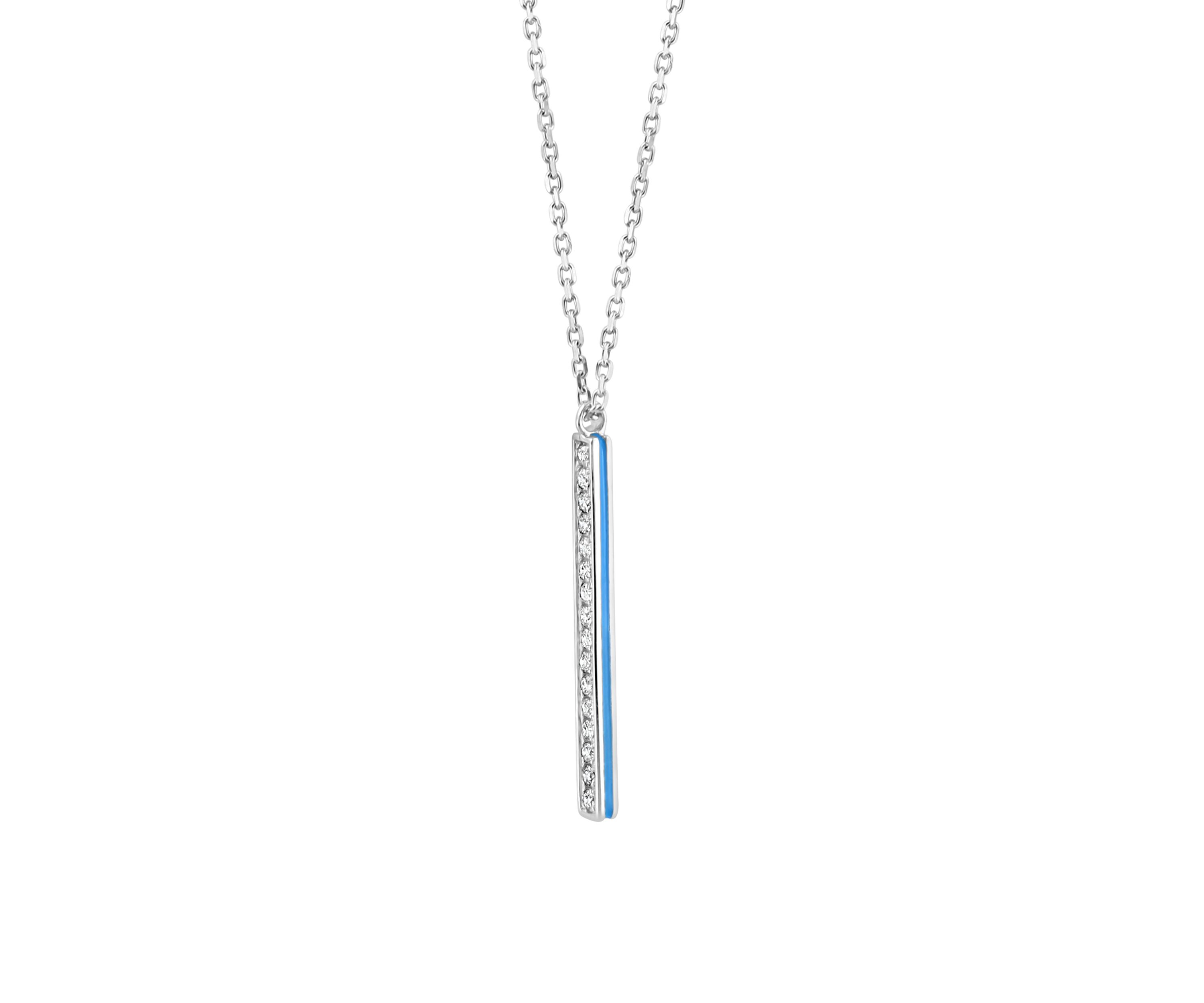 1/5 ct. t.w. Diamond Stick Pendant Necklace in 14K White Gold