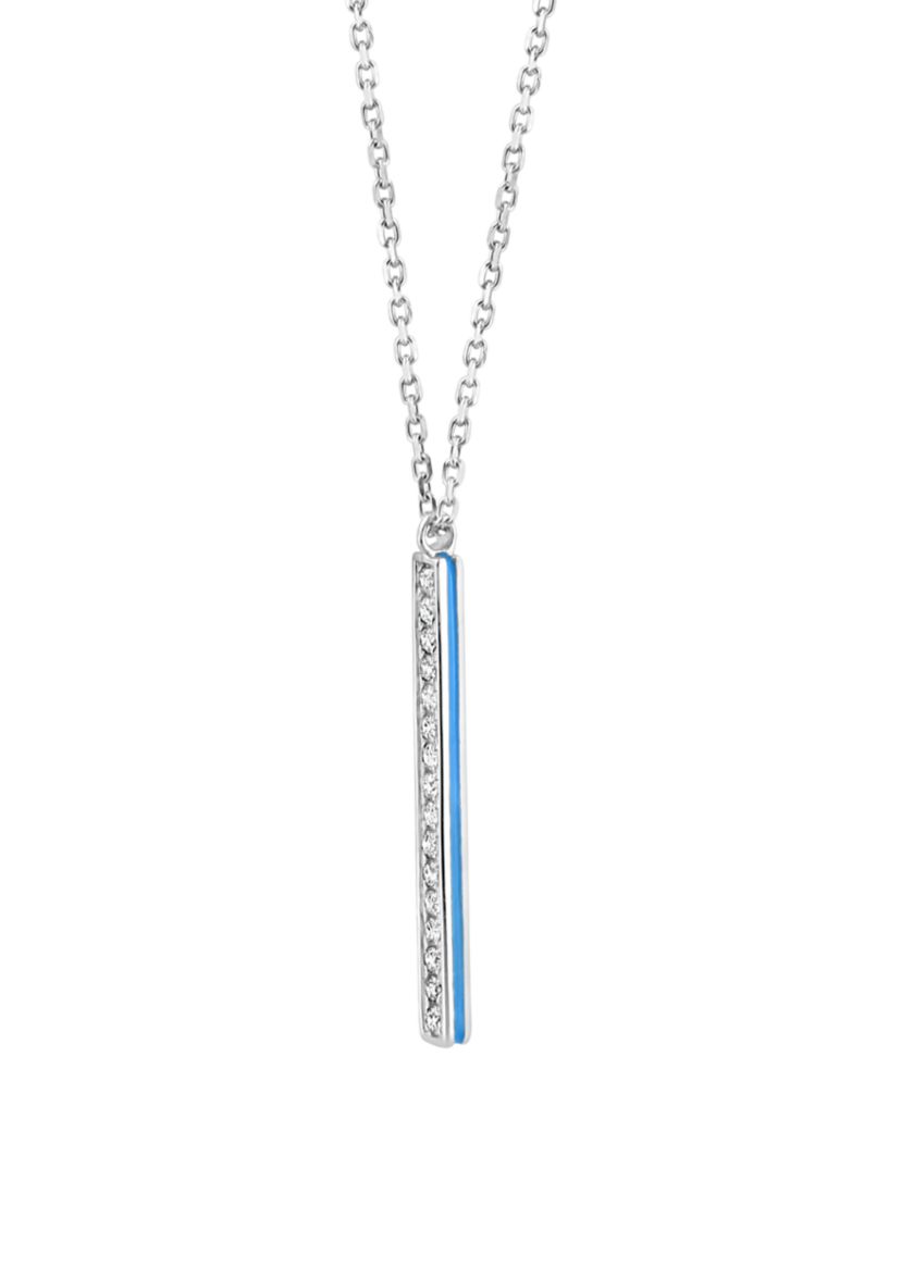 1/5 ct. t.w. Diamond Stick Pendant Necklace in 14K White Gold