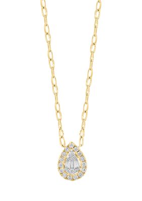 Effy 1/2 Ct. T.w. Diamond Pear Necklace In 14K Yellow Gold