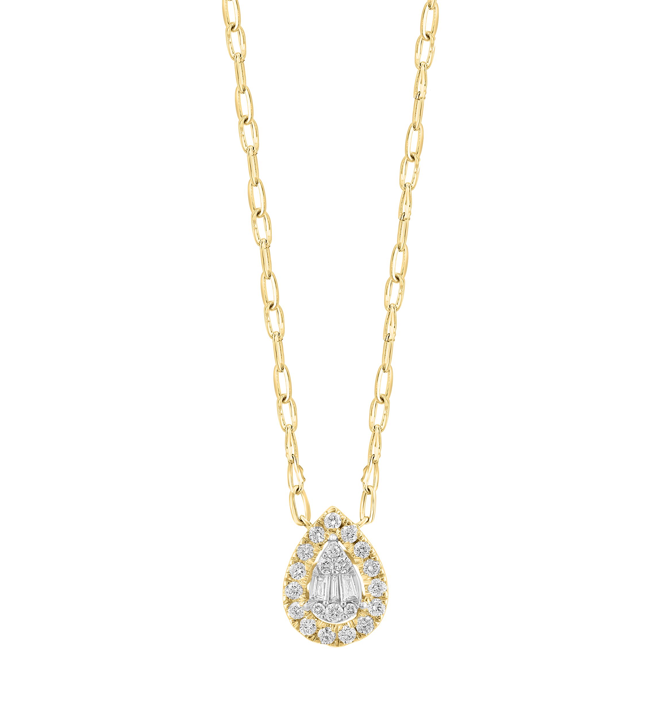 1/2 ct. t.w. Diamond Pear Necklace in 14K Yellow Gold