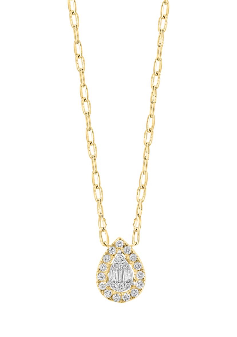 1/2 ct. t.w. Diamond Pear Necklace in 14K Yellow Gold