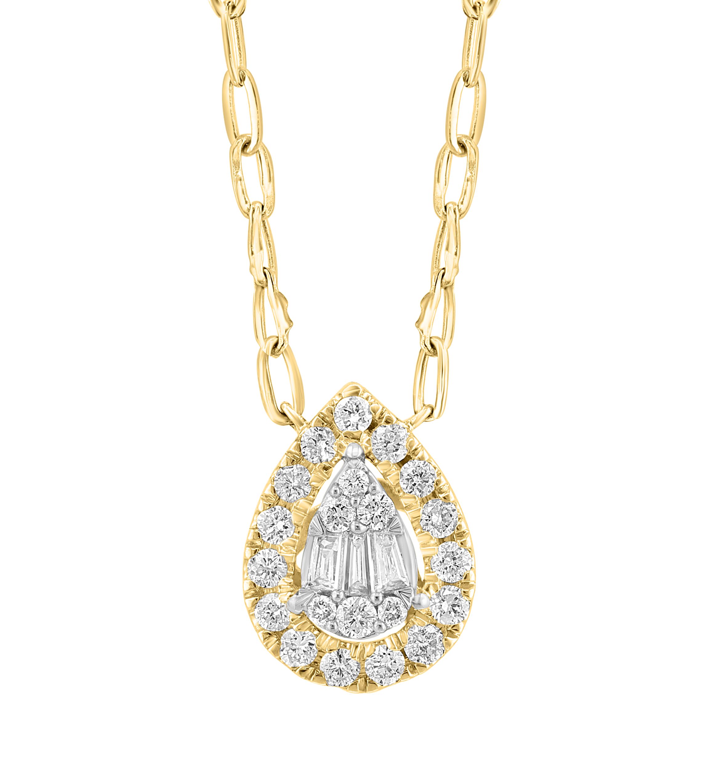 1/2 ct. t.w. Diamond Pear Necklace in 14K Yellow Gold