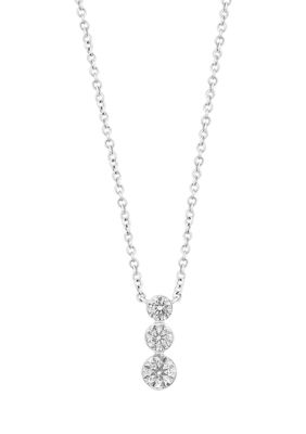 Effy 1/2 Ct. T.w. Diamond 3 Stone Necklace In 14K White Gold