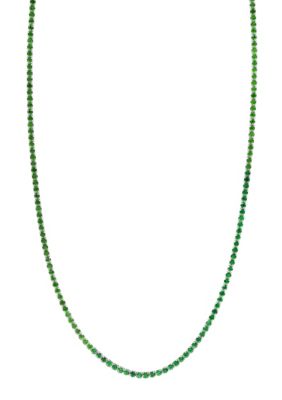 Natural Emerald Necklace in Silver