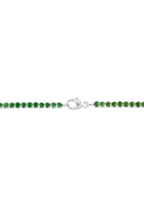 Natural Emerald Necklace in Silver