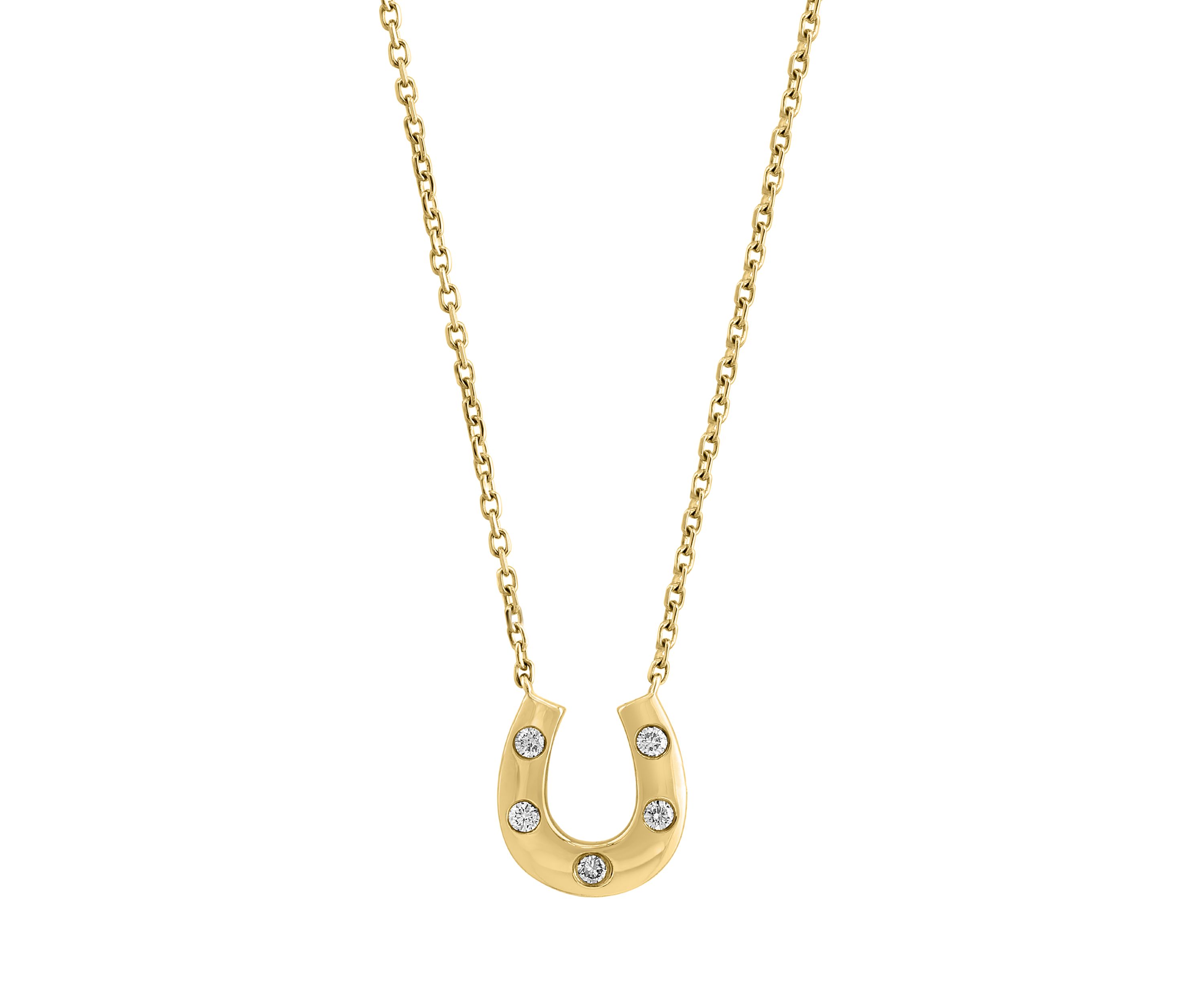 1/10 ct. t.w. Diamond Horseshoe Necklace in 14K Yellow Gold