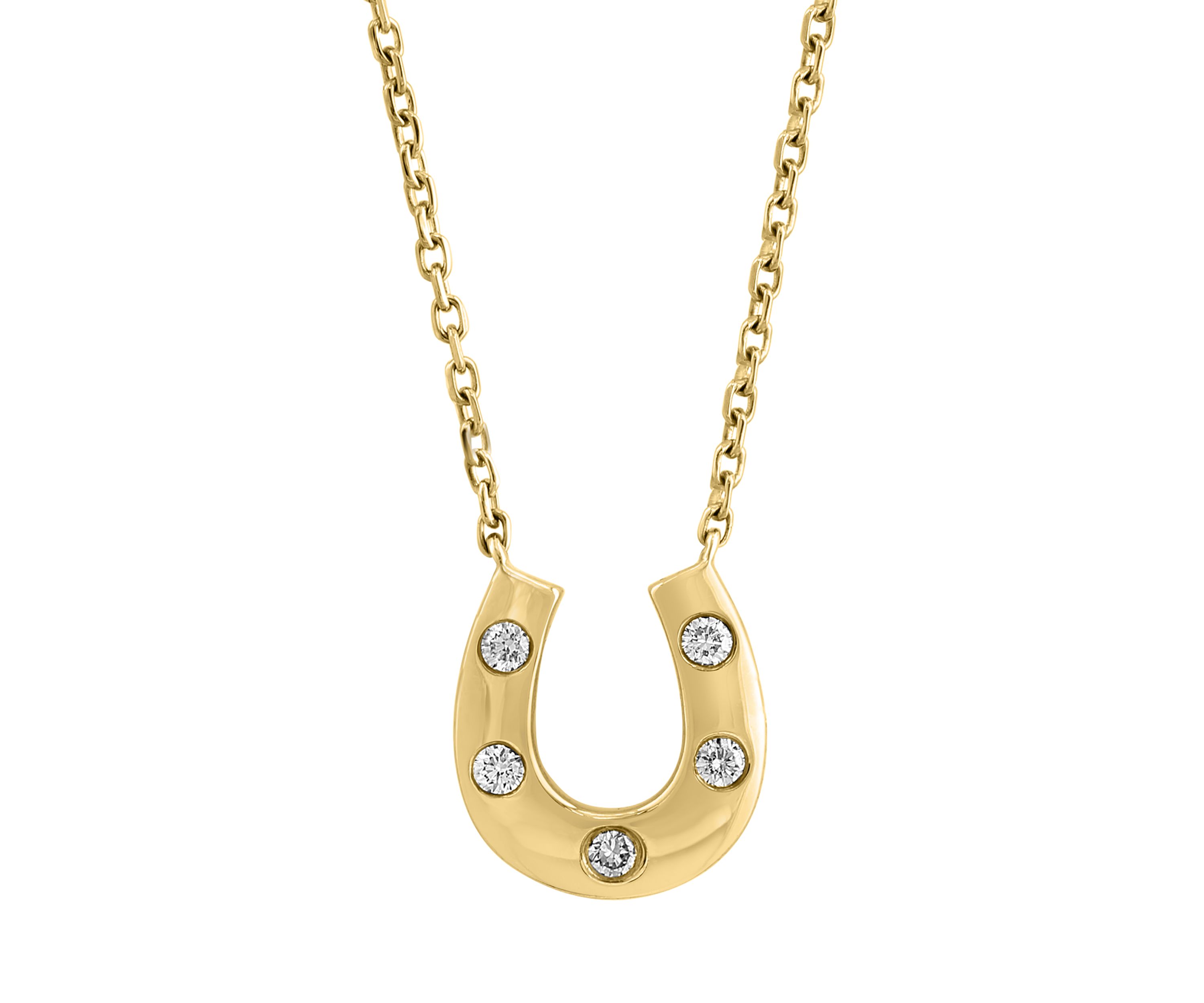 1/10 ct. t.w. Diamond Horseshoe Necklace in 14K Yellow Gold