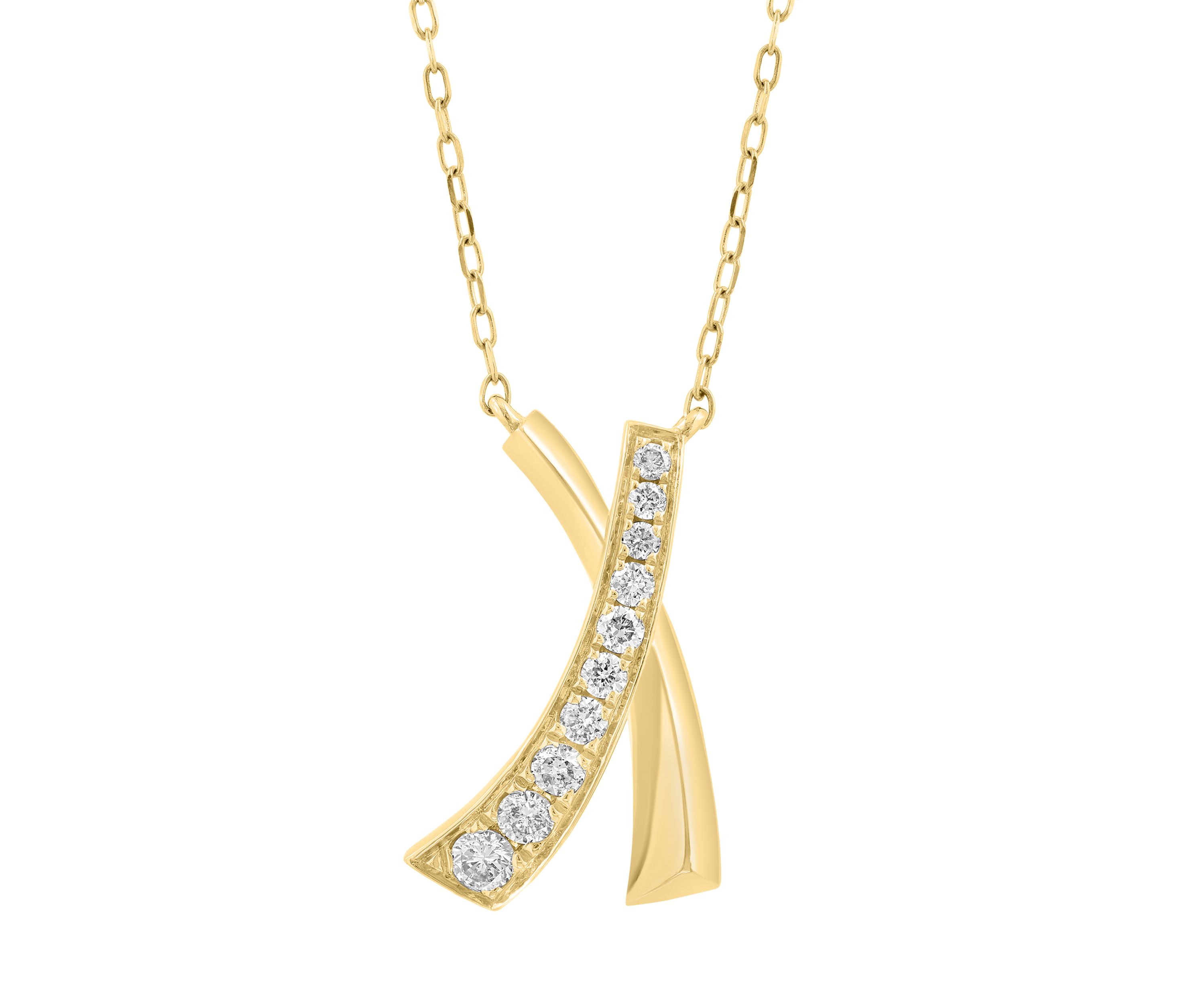 1/4 ct. t.w. Diamond X Necklace in 14K Yellow Gold