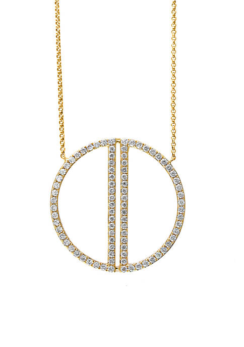 0.97 ct. t.w. Diamond Circle Pendant Necklace in Yellow Gold