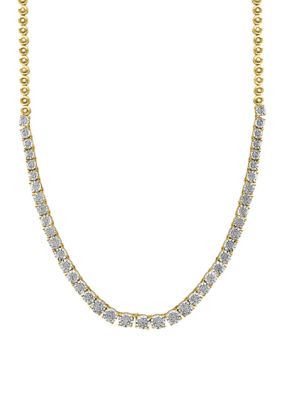 Effy Sterling Silver/14K Gold Plate Diamond Necklace