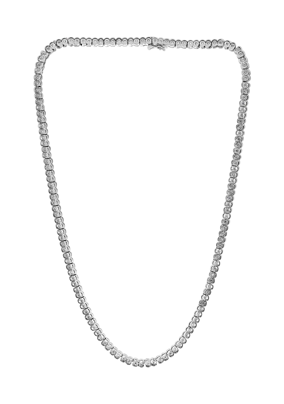 1.28 ct. t.w. Diamond Tennis Necklace in Sterling Silver 