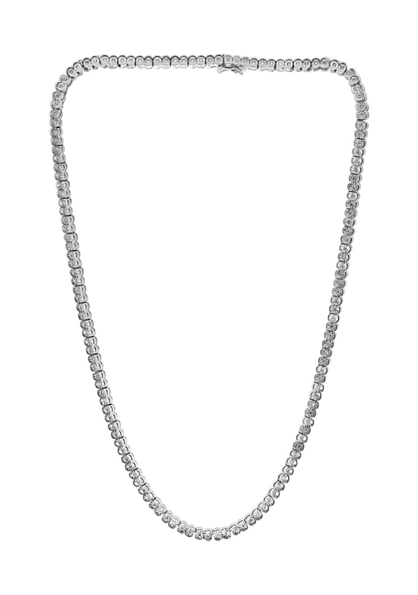 1.28 ct. t.w. Diamond Tennis Necklace in Sterling Silver 