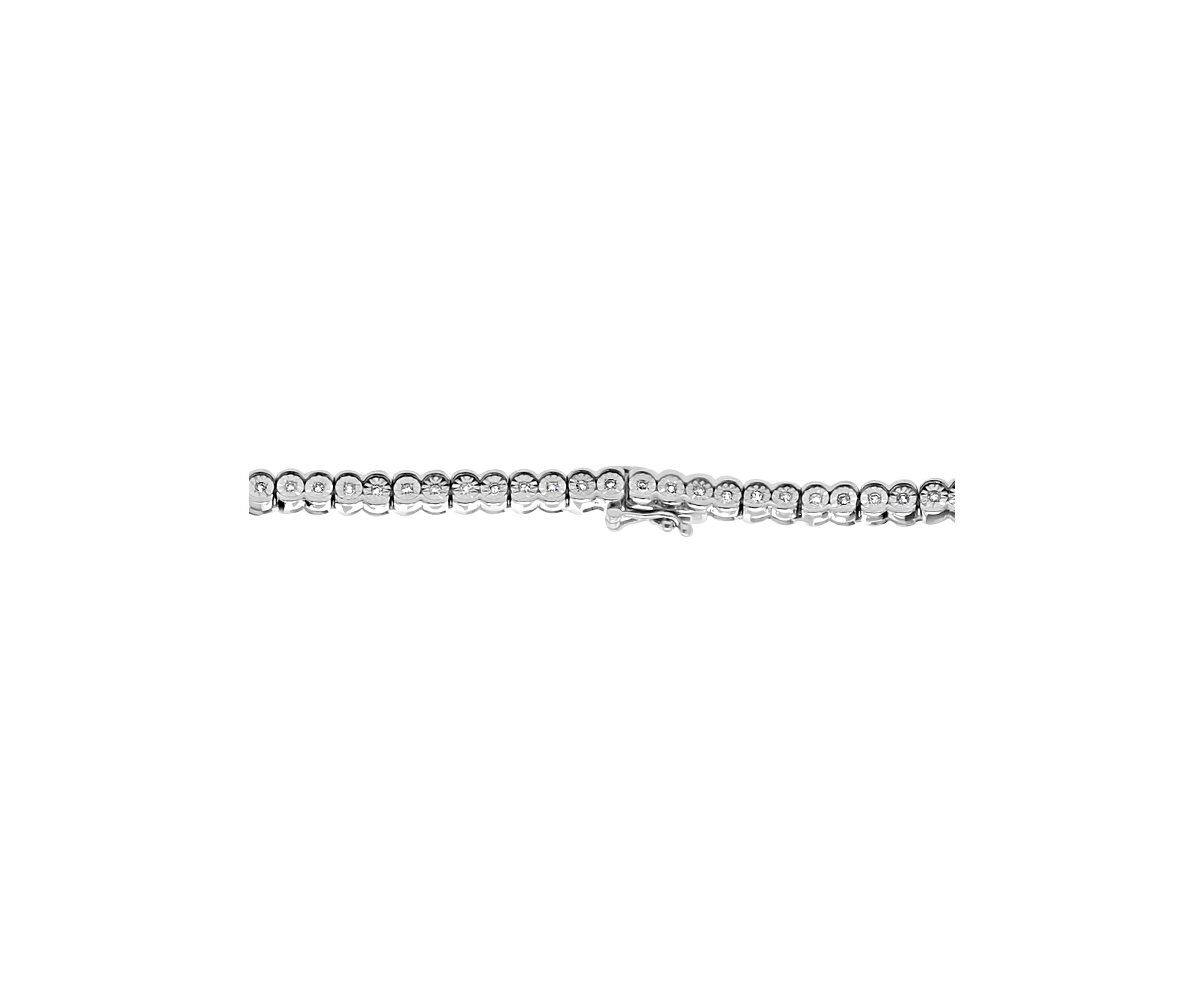 1.28 ct. t.w. Diamond Tennis Necklace in Sterling Silver 