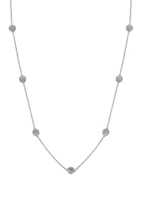 Effy 1/2 Ct. T.w. Diamond Tincup Necklace In Sterling Silver