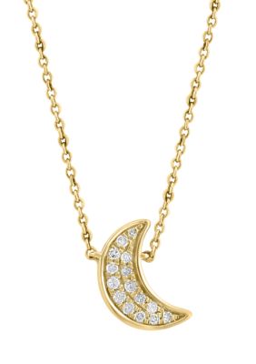 Effy 14K Gold Over Silver Diamond Necklace, 16 in