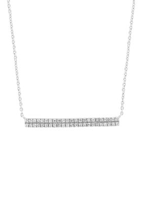 Effy 1/4 ct. t.w. Diamond Bar Necklace in Sterling Silver