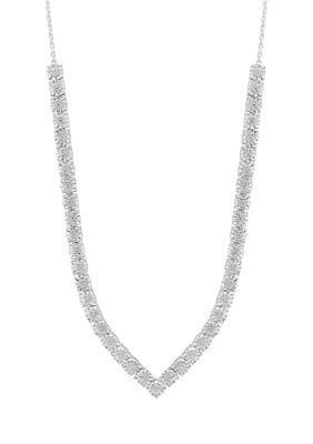 Effy 1/5 ct. t.w. Diamond Miracle Set Necklace, Silver, 16 in -  0191120752600