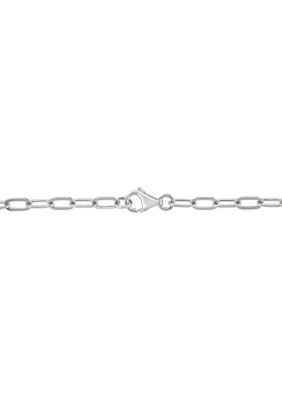 Effy Sterling Silver Pavé Diamond Lock Charm Bracelet in White