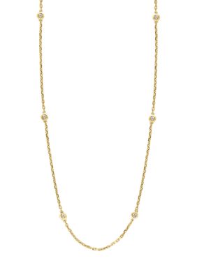 Effy Diamond Miracle Set Station Necklace In Gold Plated Sterling Silver