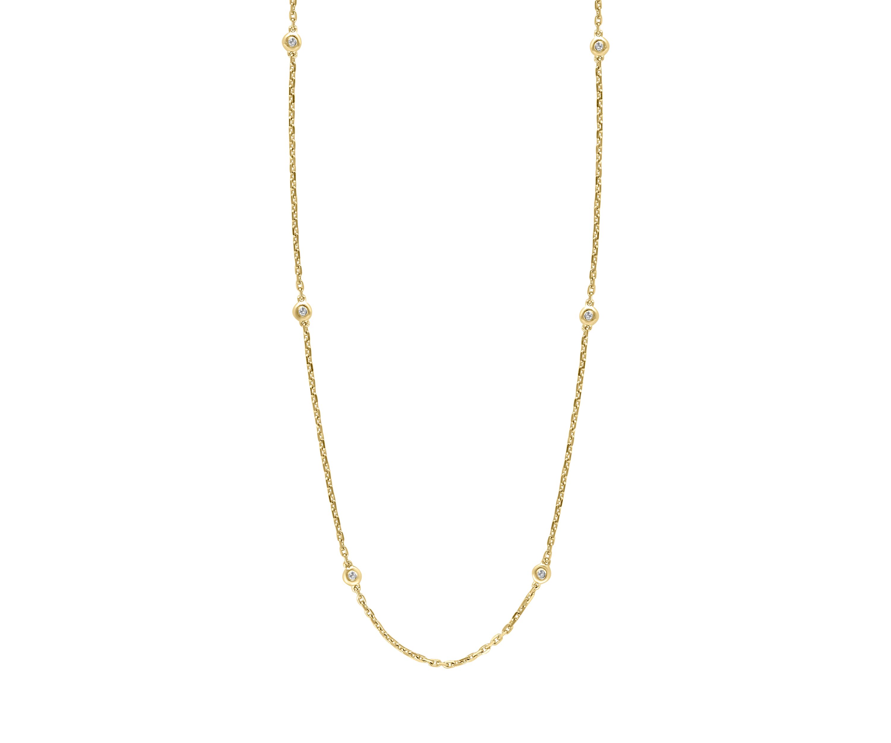 Diamond Miracle Set Station Necklace in Gold Plated Sterling Silver