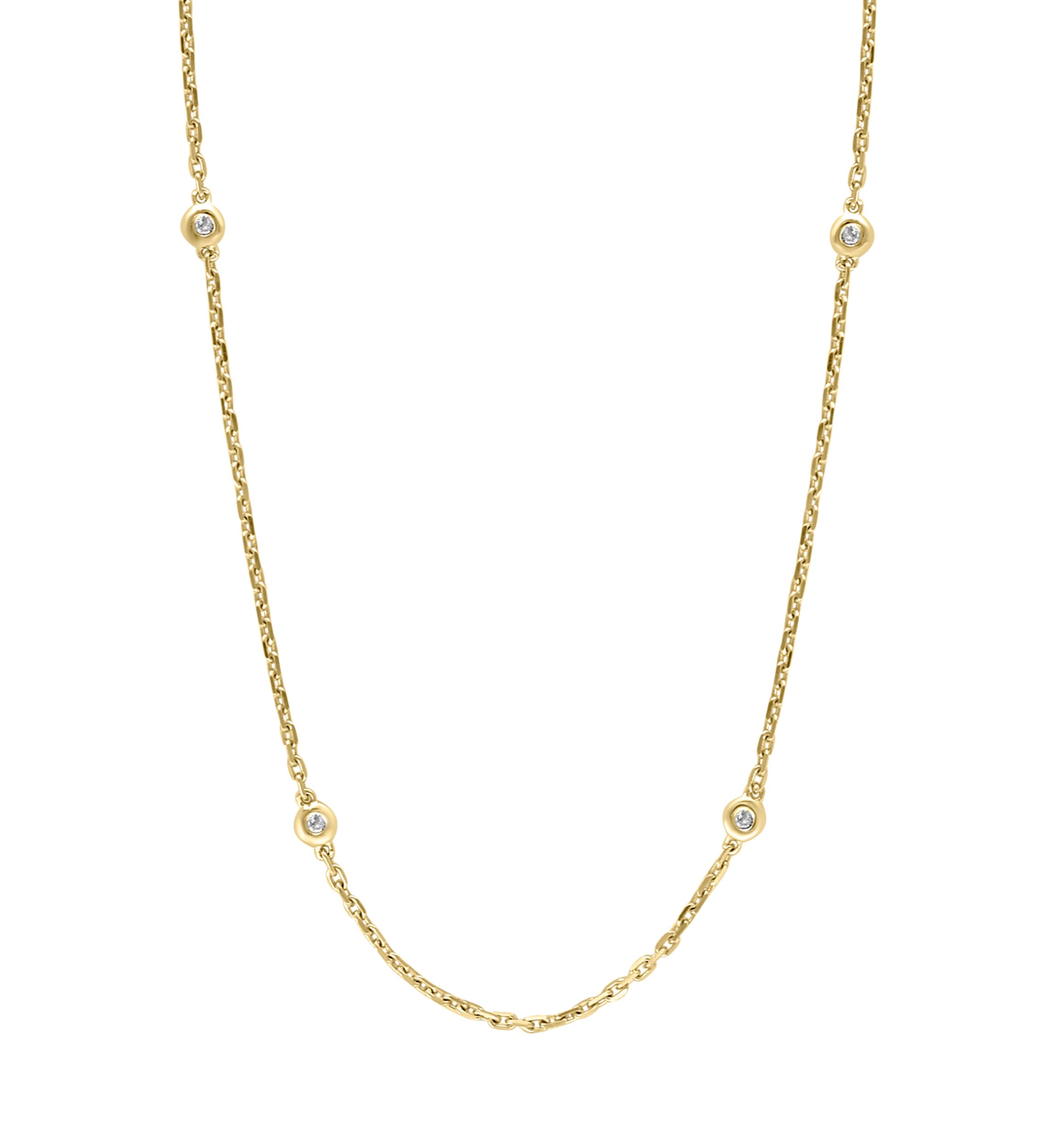 Diamond Miracle Set Station Necklace in Gold Plated Sterling Silver