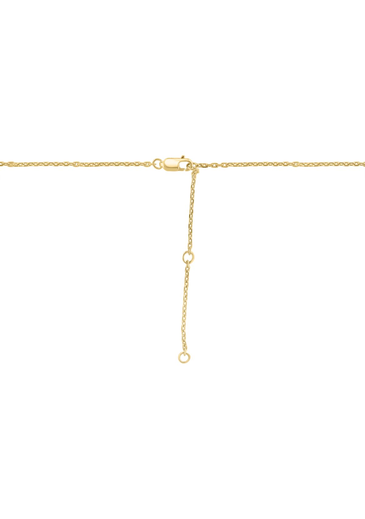 Diamond Miracle Set Station Necklace in Gold Plated Sterling Silver