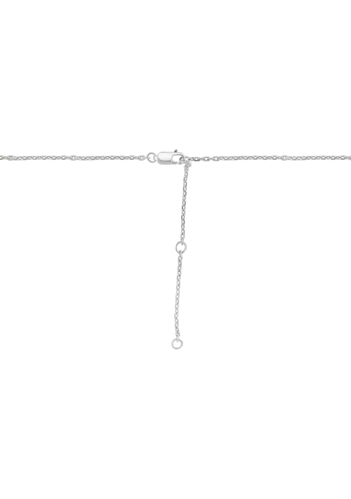 Diamond Station Necklace in Sterling Silver