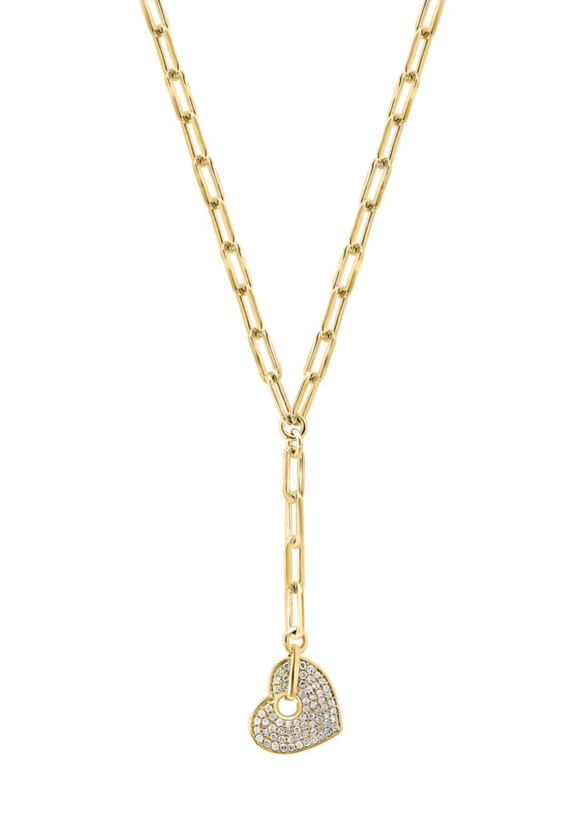 Gold Over Silver Diamond Necklace