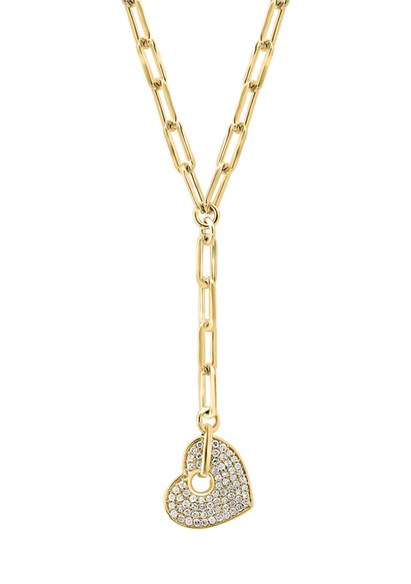 Gold Over Silver Diamond Necklace