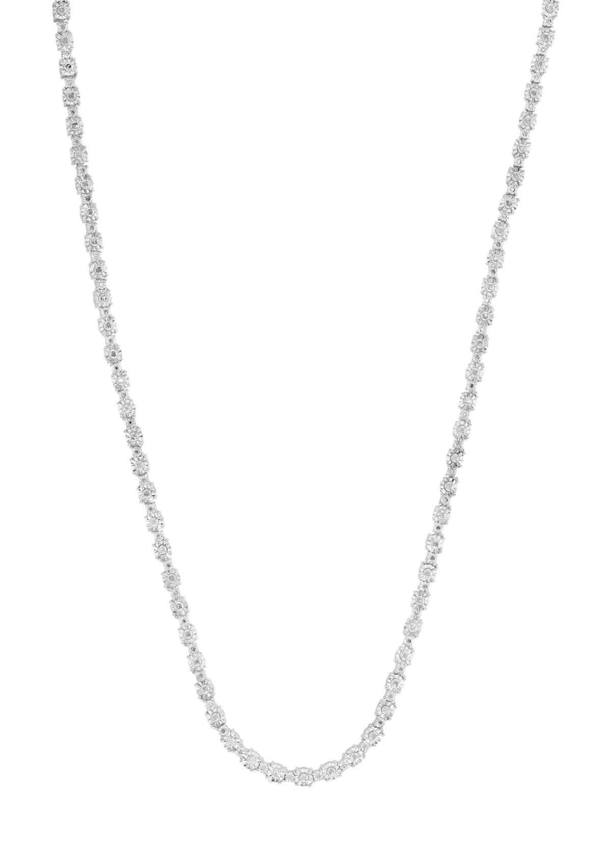 Sterling Silver Diamond Tennis Necklace
