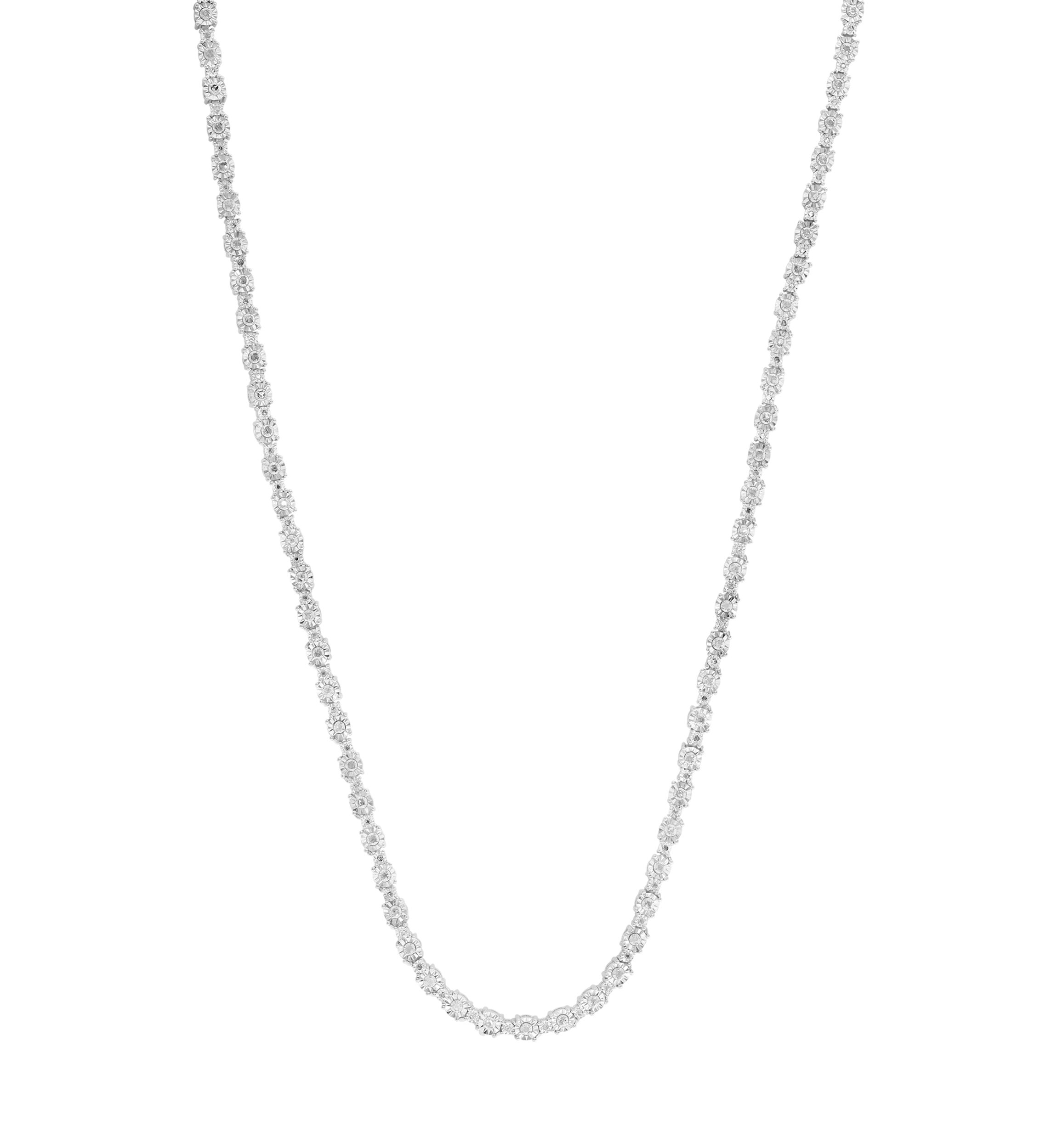 Sterling Silver Diamond Tennis Necklace