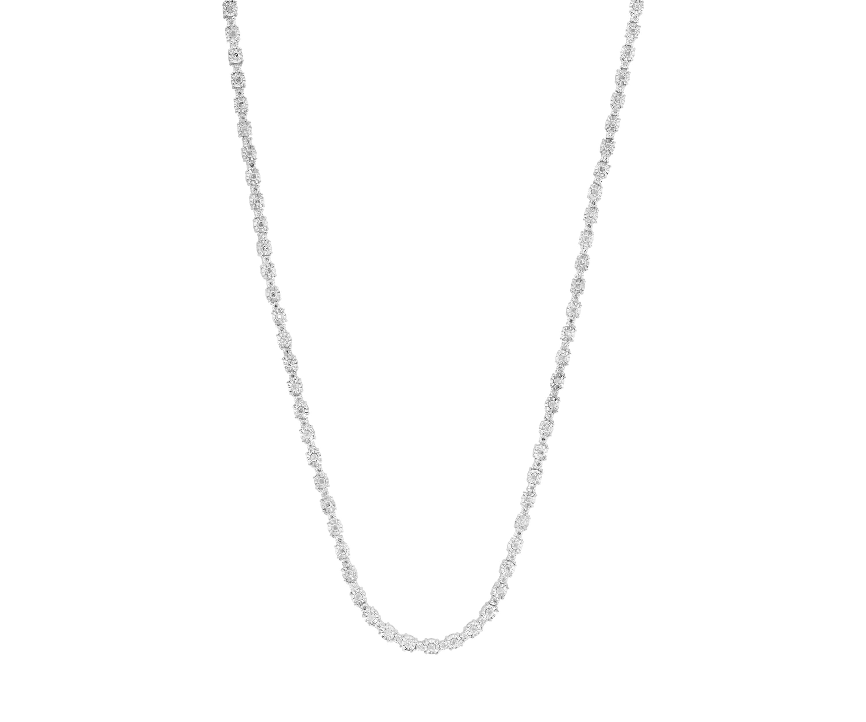 Sterling Silver Diamond Tennis Necklace